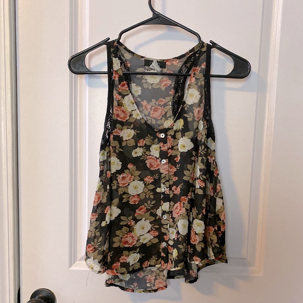 Lightweight button front tank top
